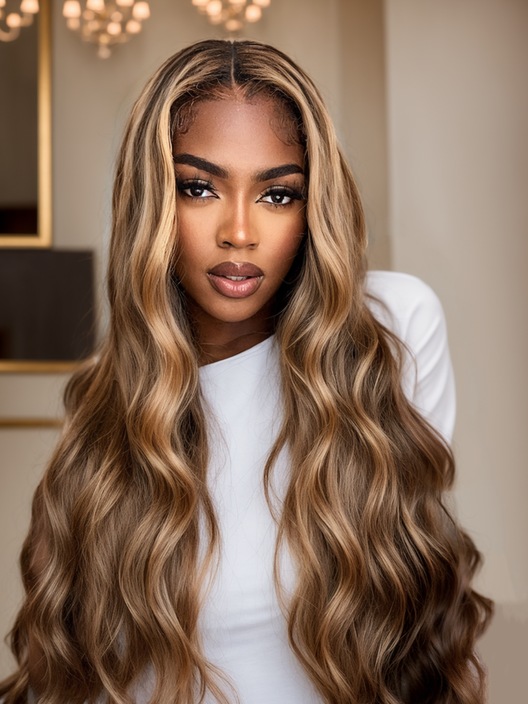 Highlight Honey Blonde 13x5 Lace Part Wig Body Wave Real Human Hair Wigs 150% Density Limited
