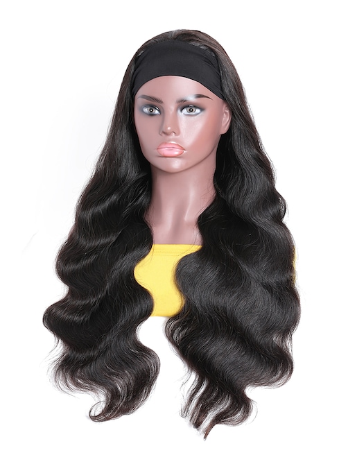 Body Wave Glueless Headband Wig Natural Color 100% Virgin Human Hair
