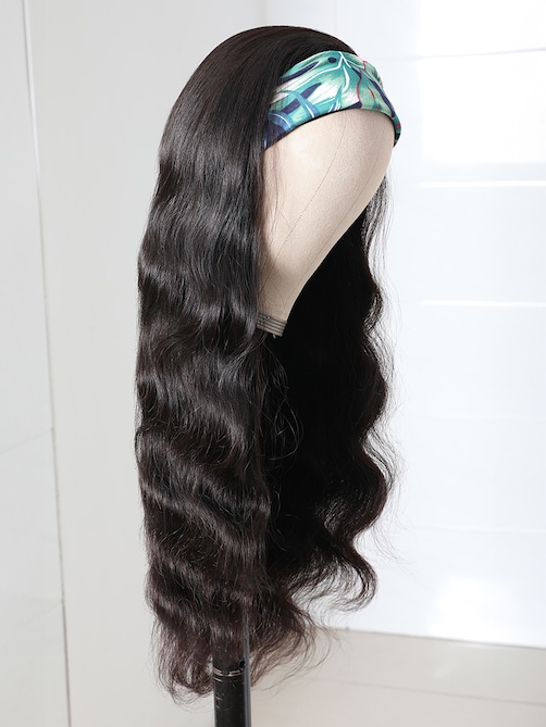 Body Wave Glueless Headband Wig Natural Color 100% Virgin Human Hair