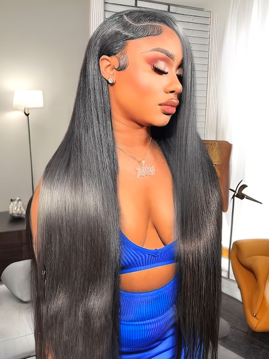 34 Inch HD Lace 180% Density Straight Hair 5X5 HD Glueless Lace Wig