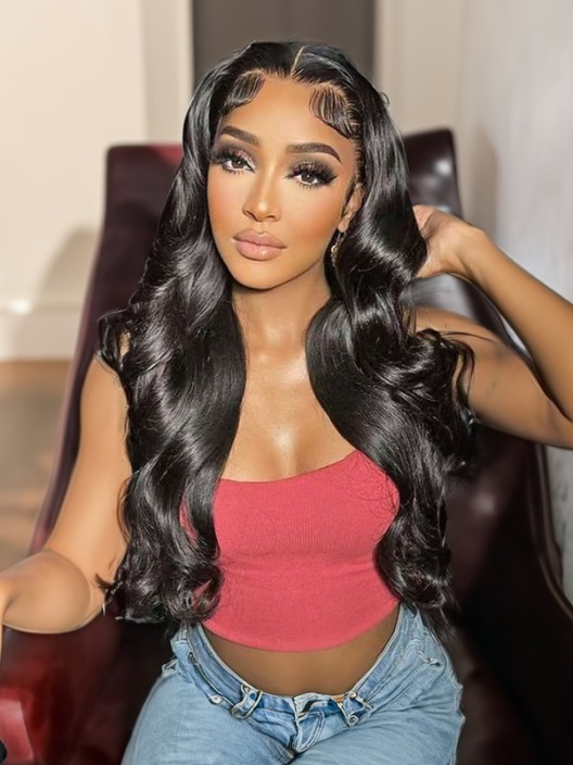 [From 18"] 7x5 Bye-Bye Knots Wig Body Wave Wig With Pre Bleached Knots Plucked Hairline 180% Density