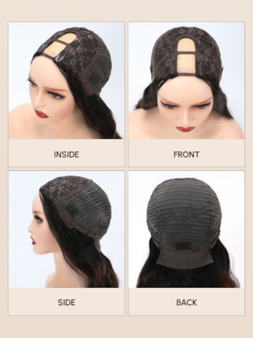 Glueless Body Wave U Part Hair Wig‎ Natural Color Wigs