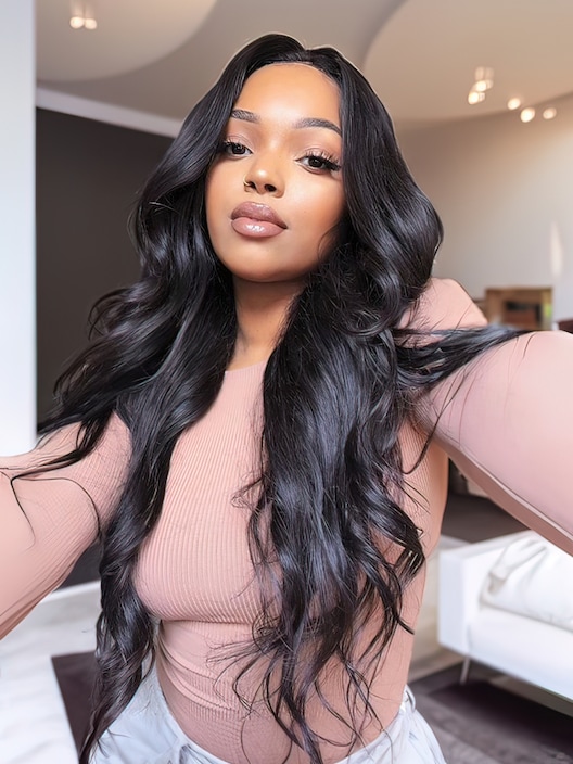 Glueless Body Wave U Part Hair Wig‎ Natural Color Wigs