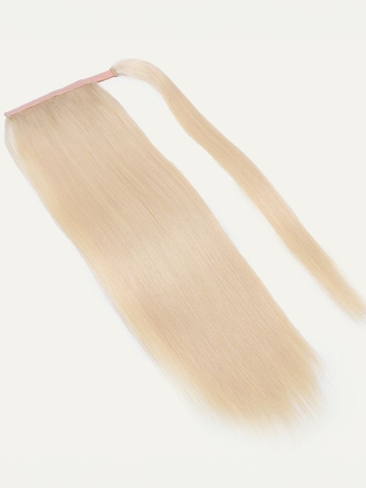 UNice Ash Blonde Straight Clip In Ponytail Extension Human Hair