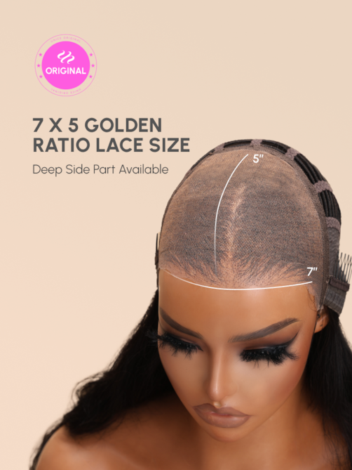 7x5 Bye Bye Knots Wig Quick Install Lace Water Wave Invisible Knots Lace Wig 150% Bouncy Density