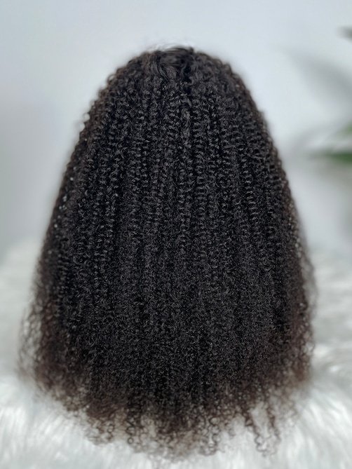 26 Inch 180% Density HD Glueless 5x5 Lace Natural Afro Kinky Curly Human Hair Wig