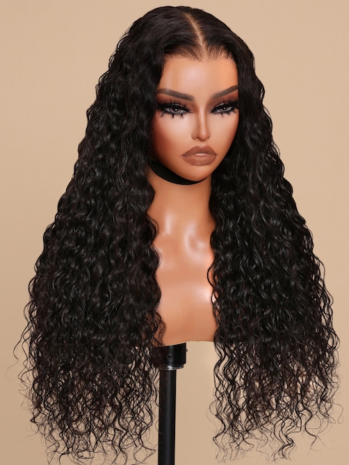 7x5 Bye Bye Knots Glueless Wig Quick Install Lace Water Wave Invisible Knots Lace Wig 150% Density