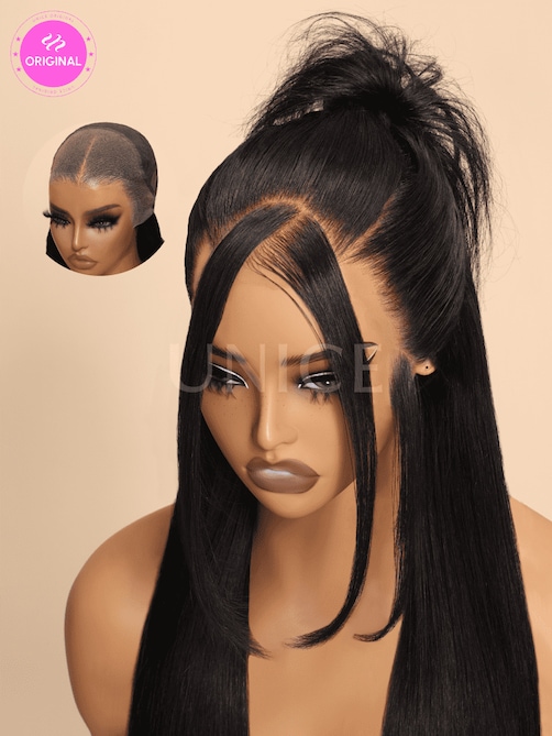UNice Real Ear To Ear Super Secure 13x4 Lace Frontal Reddish Brown Jerry Curly Pre-Everything Wig