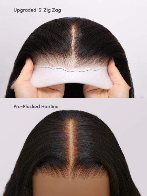 Bye Bye Knots 7x5 Glueless Lace Wig Black Yaki Wig With Bleached Knots 150% Density