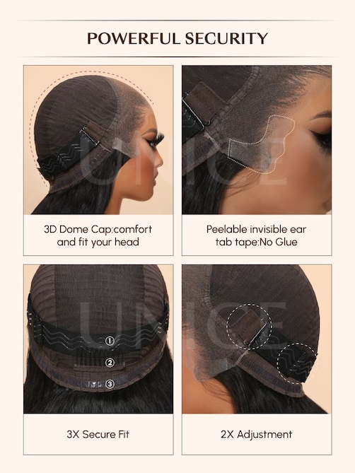 UNice Real Ear To Ear Super Secure 13x4 Lace Frontal Reddish Brown Jerry Curly Pre-Everything Wig