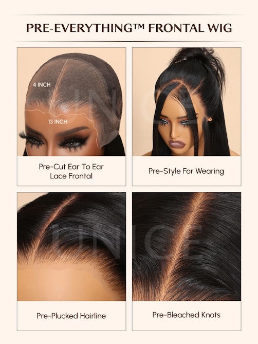 UNice Real Ear To Ear Super Secure 13x4 Lace Frontal Reddish Brown Jerry Curly Pre-Everything Wig