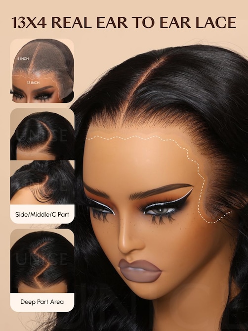 UNice Real Ear To Ear Super Secure 13x4 Lace Frontal Reddish Brown Jerry Curly Pre-Everything Wig