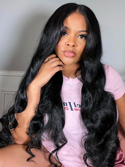 [US Only] 20 Inch V Part 150% Density Natural Black Body Wave Wig
