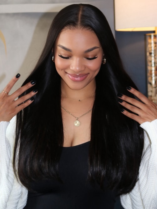 UNice ByeBye Knots Wig 7x5&13x4 Glueless Lace Black Straight Bleached Knots Wig No Baby Hair 150% Density