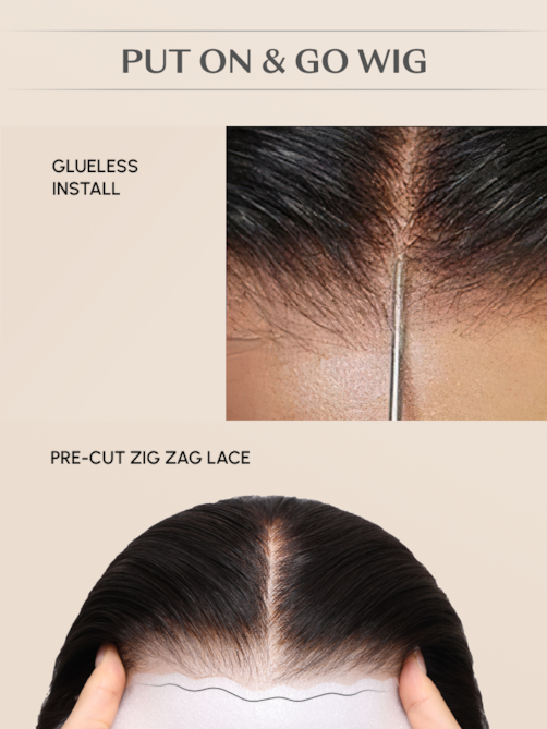 UNice Straight 4x0.75 Middle Part Breathable Lace Wigs Pre Plucked Natural Hairline adjustable Perfectly fit belt Wig