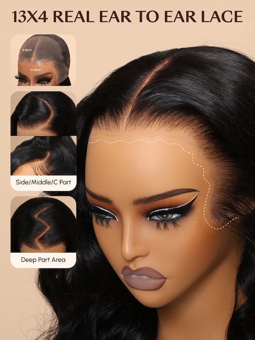 7x5 Byebye Knots Lace Reddish Brown Body Wave Bleached Knots Blend Seamless Wig