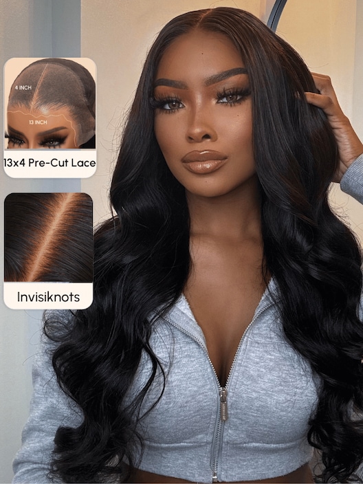 Real Ear To Ear 13x4 Pre-Cut Lace Front Body Wave Wig Super Secure Pre-Pluck & Pre-Bleached Pre-Everything Wig