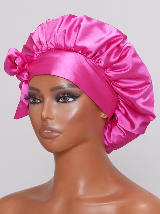 Silk Sleep Cap Breathable Shower Cap Soft Elastic Wide Band Adjustable Hair Bonnets Sleeping Cap