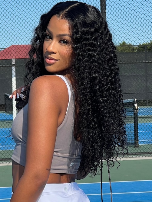 7x5 Bye Bye Knots Glueless Wig Quick Install Lace Water Wave Invisible Knots Lace Wig 150% Density