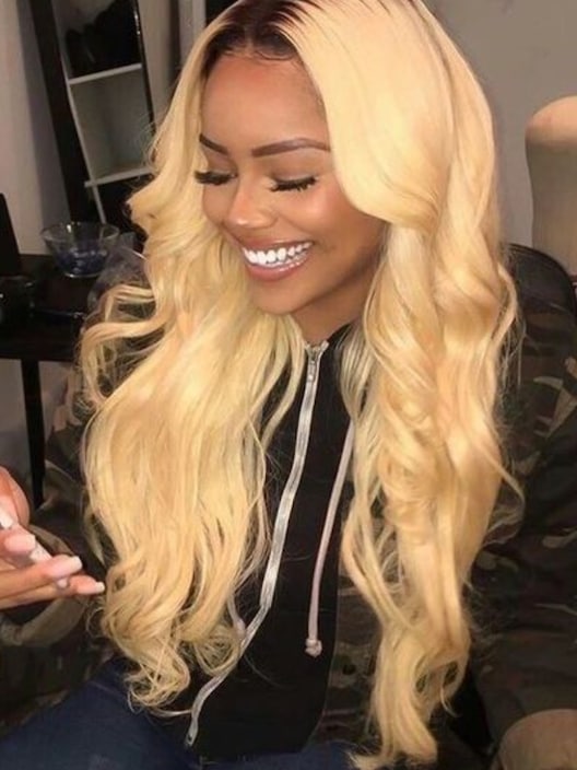 [US Only] 20" Glueless Blonde Body Wave Wig with Black Roots New U Part Beginner Friendly