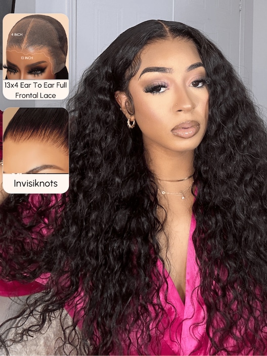 13x4 Pre-Everything Super Secure Water Wave Wig Real Ear To Ear Pre-Cut & Pre-Pluck & Pre-Bleached Pre-Everything Wig
