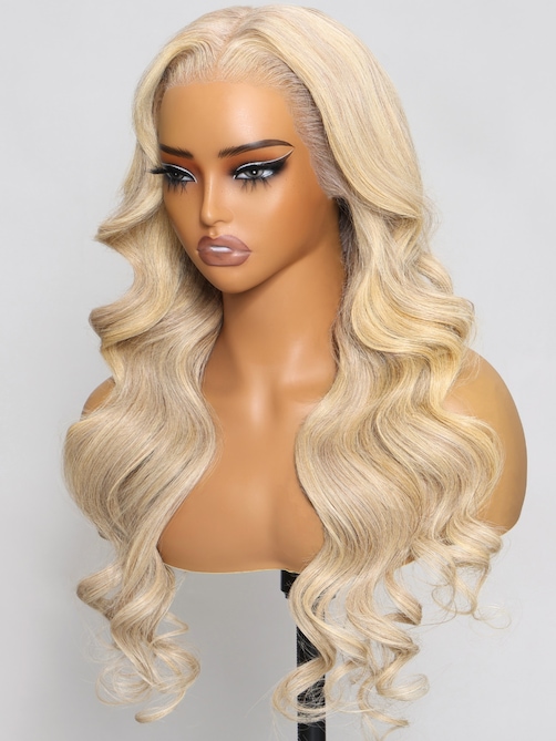 [24"=$169.9] 13x4 Pre-Everything Lace Front Body Wave Glossy Blonde Wig 150% Density