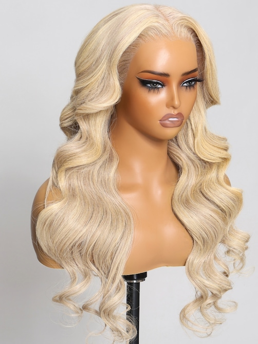 13x4 Pre Done Everything Lace Front Body Wave Ash Blonde Summer Color