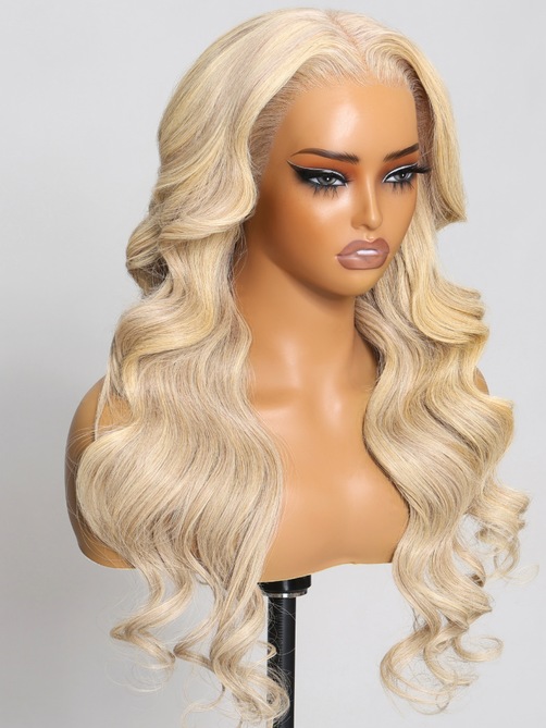 13x4 Pre Done Everything Lace Front Body Wave Ash Blonde Summer Color 150% Density