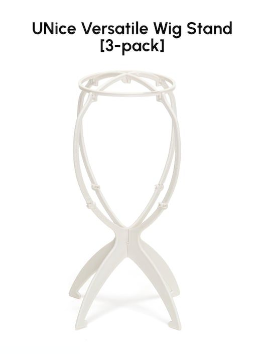 UNice Versatile White Wig Stand & Black Foldable Wig Stand for Multiple Wigs(3-Pack)