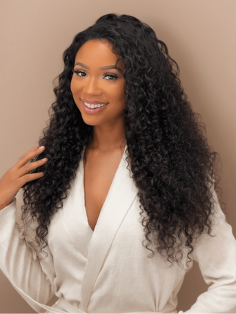 UNice Put On And Go 6x4.5 Pre Cut Lace Curly Black Glueless Air Wig