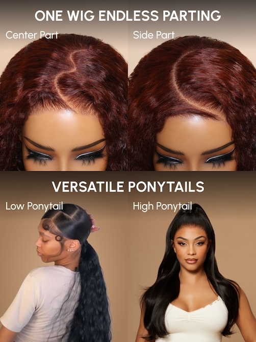 13x4 Pre-Everything™ Lace Frontal Black Cherry Perfect Melt Layered Straight Wig