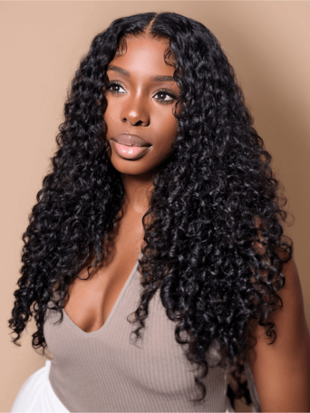 UNice Natural Color Brown Balayage Jerry Curly 4x4 Free Part Lace Closure