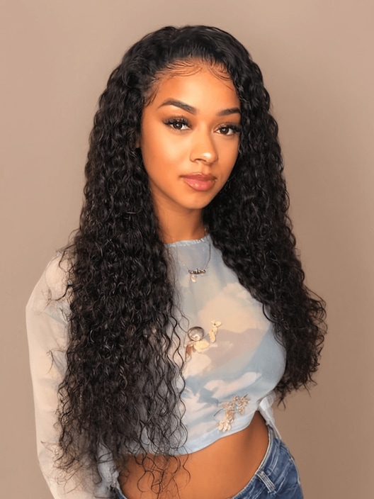Jerry Curly Lace Wigs 150% Density Natural Hair Line Glueless Human Hair Wigs