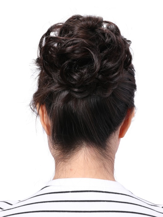 UNice Natural Black Curly Messy Bun Hair Piece
