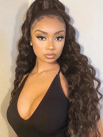 UNice Dark Brown Loose Wave Clip-In Ponytail Extension