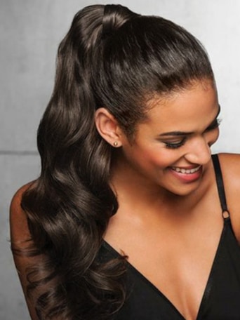 UNice Machine-Made Natural Black Loose Wave Clip-In Ponytail Extension