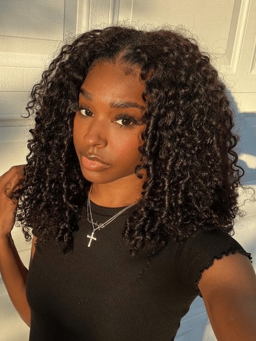 [22"=$99] Hot Lace Part Wig Breathable Kinky Curly Wigs Natural Hairline