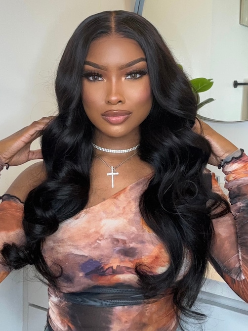7x5 Bye-Bye Knots Glueless Body Wave Wig Pre Cut Lace Pre Plucked Hairline Put On and Go Wig