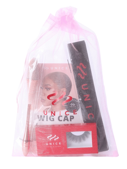 UNice FREE Gift Package: Eyelashes, wig cap, makeup brushes, headband