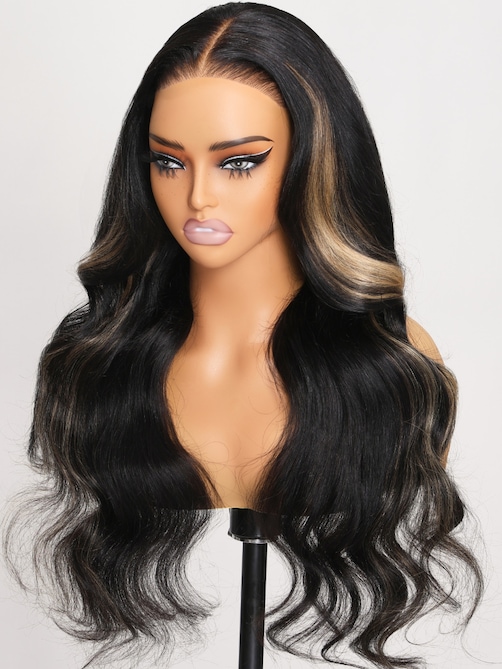 7x5 Bye-bye Knots Highlight Blonde Wig Pre-cut Pre-Bleached Pre-Plucked Super Melt & Natural