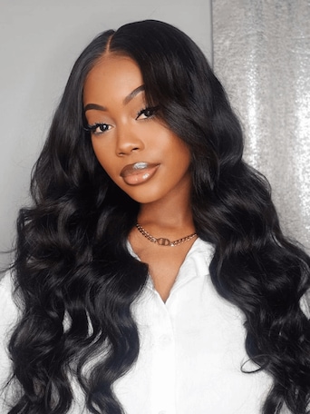 UNice Put On And Go 6x4.5 Pre Cut & Pre Bleached Lace Quick & Easy Body Wave Black Air Wig