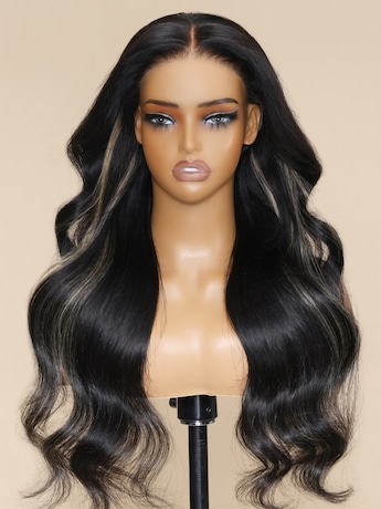 UNice Magic Lace Wig & Bye Bye Knots Wig Blonde Highlights Body Wave