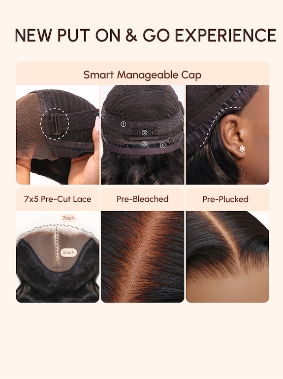 UNice Magic Lace Wig Natural Black Body Wave Replaceable Lace Closure