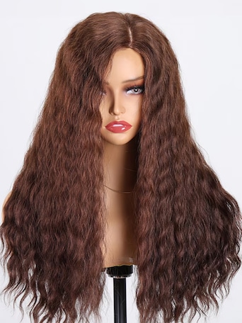 UNice Elegant Semi Hand Tied Monofilament Medium Brown Body Wave Wig