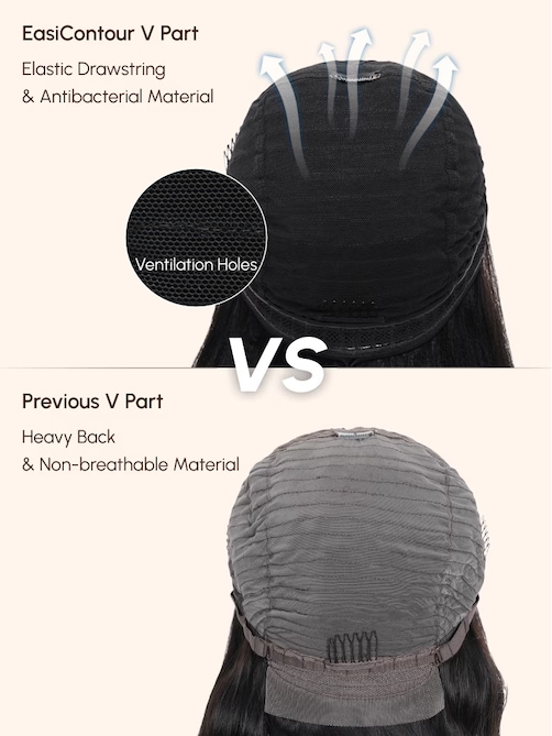 Glueless EasiContour V Part 150% Density Glueless Yaki Wig Super Melted