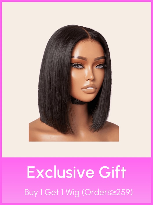 [Exclusive Gift]Affordable 13X5X0.5 T Part Lace Wig 150% Density Middle Part Blunt Cut Straight Bob Wig