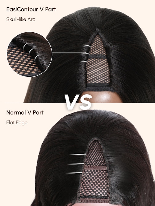 UNice EasiContour V Part Glueless Yaki Wig 150% Density