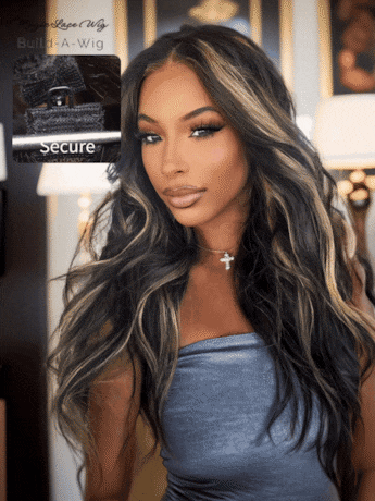UNice Magic Lace Wig & Bye Bye Knots Wig Blonde Highlights Body Wave