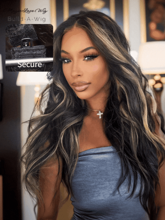 UNice Magic Lace Wig & Bye Bye Knots Wig Blonde Highlights Body Wave