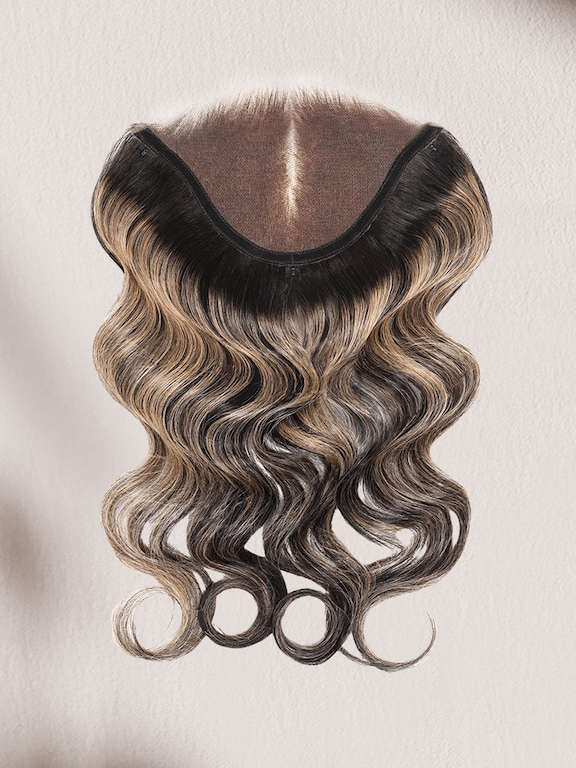 UNice Black With Blonde Highlights Body Wave Replaceable Lace Closure For Magic Lace Wig